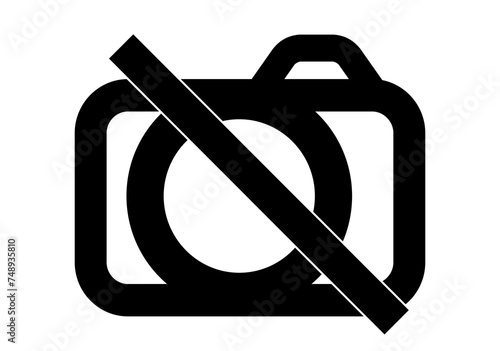 Icono negro de prohibido hacer fotos. photo