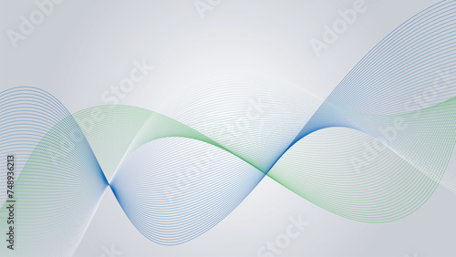 Green blue and gray curve line background wallpaper vector image for presentation