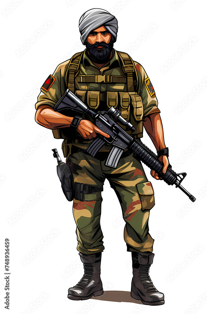 A soldier stands at attention, holding a rifle in hand. A soldier stands at attention, holding a rifle in hand.