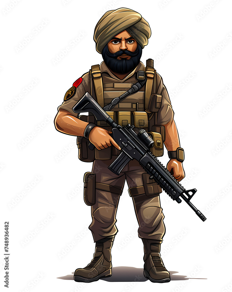 A soldier stands at attention, holding a rifle in hand. A soldier stands at attention, holding a rifle in hand.