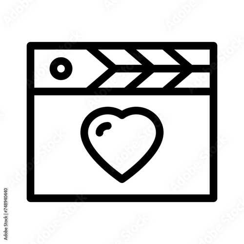 clapperboard line icon
