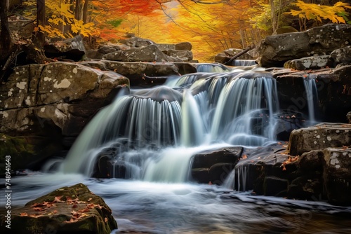 Autumn Waterfall  A Serene Display of Nature s Beauty 