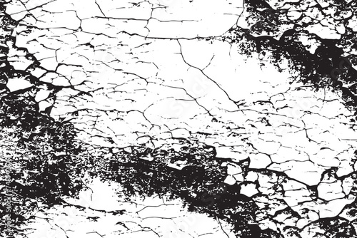 Fototapeta Naklejka Na Ścianę i Meble -  destressed and grunge black texture on white background, vector image background texture