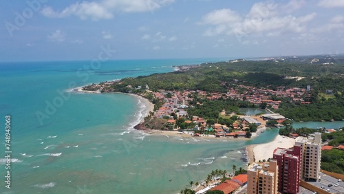 Aerial view of Pirangi beach near Natal, Rio Grande do Norte, Brazil  photo