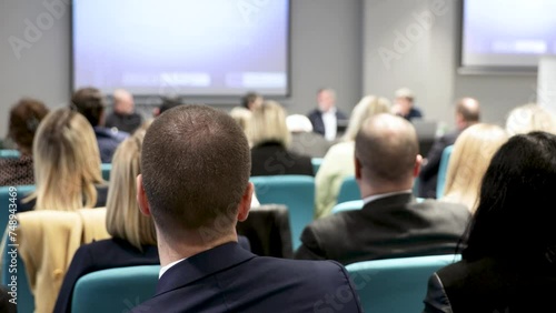 Presentation, conference, business event, round table or political meeting photo