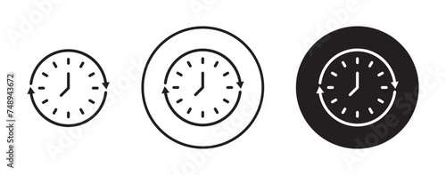 Chronology Flow Vector Icon Set. Time Sequence vector symbol for UI design.