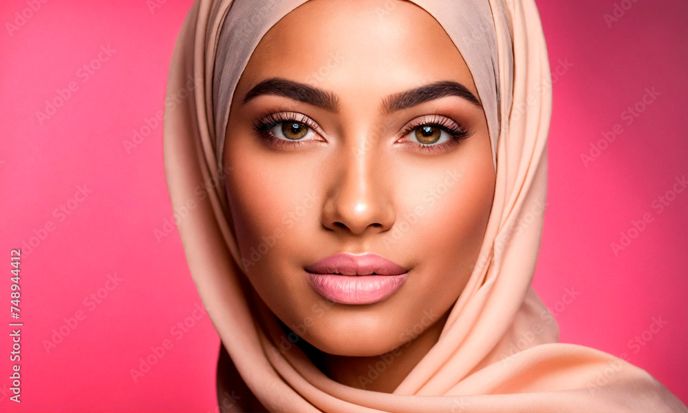 portrait of a Muslim woman in hijab. Selective focus. portrait of a Muslim woman in hijab. Selective focus.