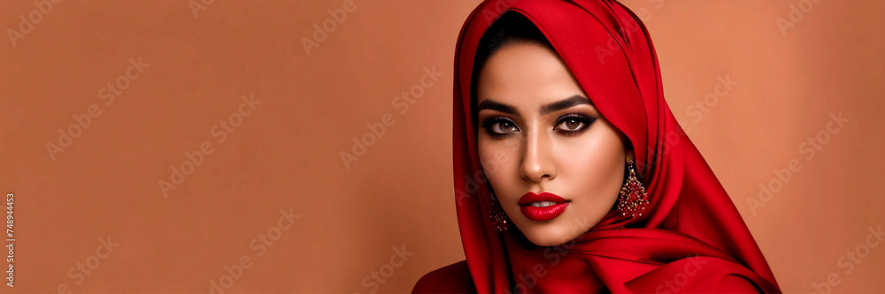 portrait of a Muslim woman in hijab. Selective focus. portrait of a Muslim woman in hijab. Selective focus.