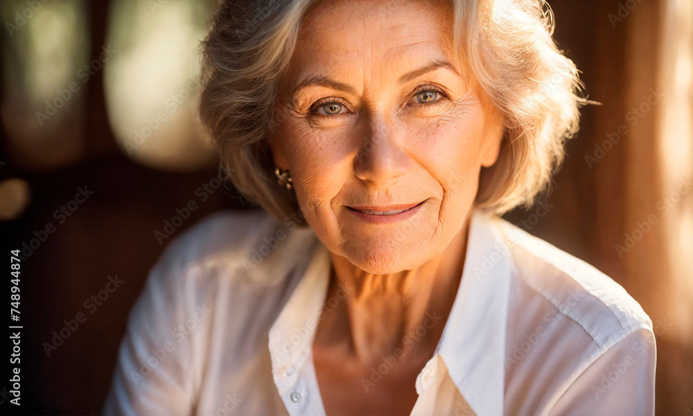 portrait of a beautiful elderly woman. Selective focus. portrait of a beautiful elderly woman. Selective focus.