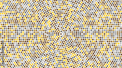 Gleaming Silver, Gold Halftone Dot Texture. Abstract Glowing Dotted Background.