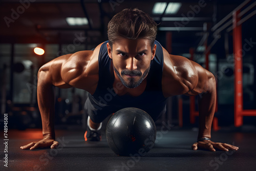 Sweaty Intense Abdominal Workout using Medicine Ball in Gym Setting