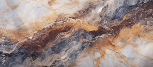 This close-up view showcases the intricate patterns and textures of a rustic marble surface. The high-resolution image displays the unique veins and colors of Italian random matt marble, © Lasvu