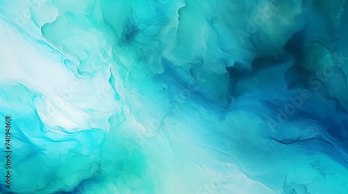 Abstract watercolor paint background by teal color blue and green with liquid fluid texture for background, banner