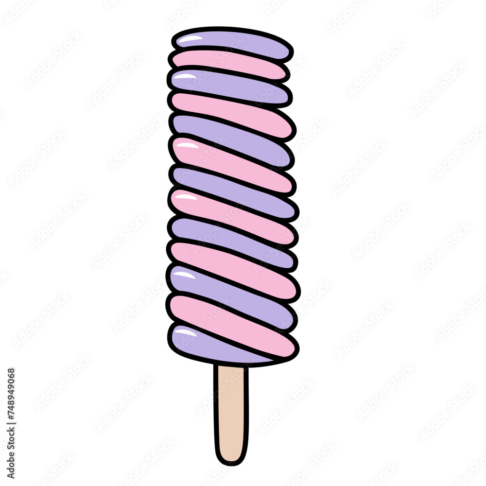 Popsicle ice cream clipart. Summer creamy food, frozen sweet sticks. Isolated dessert snacks