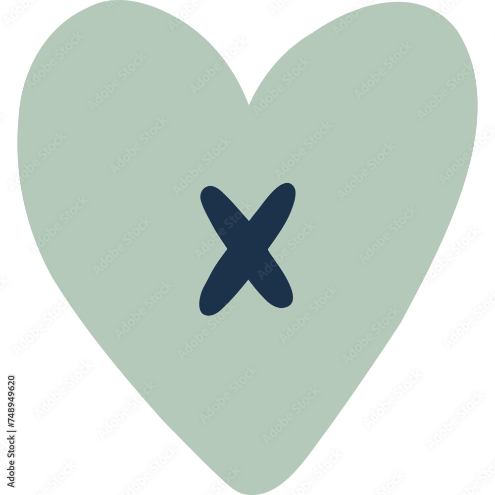 Cute hand drawn cross mark with checkbox in the shape of heart. Tick X, no sign for weekly planner, bullet journal, notebook template. Diary note element Cute hand drawn cross mark with checkbox in the shape of heart. Tick X, no sign for weekly planner, bullet journal, notebook template. Diary note element