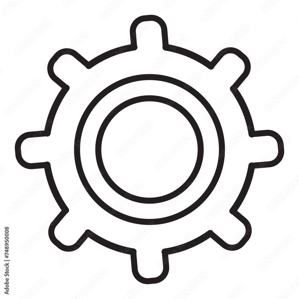 Setting, gear icon in trendy outline style design. Vector graphic illustration. Editable vector stroke. EPS 10.