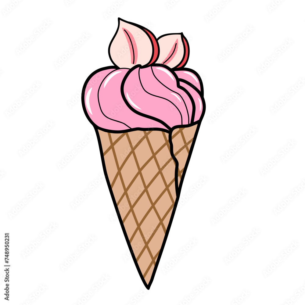 Popsicle ice cream. Summer creamy food, frozen sweet sticks. Isolated dessert snacks