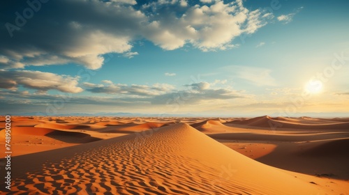 Captivating banner image of majestic sahara desert panorama