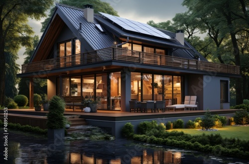 a house with solar panels on it