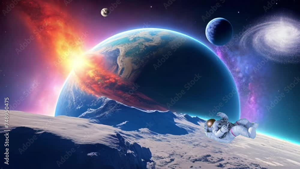 earth in space seamless looping 4k animation video background