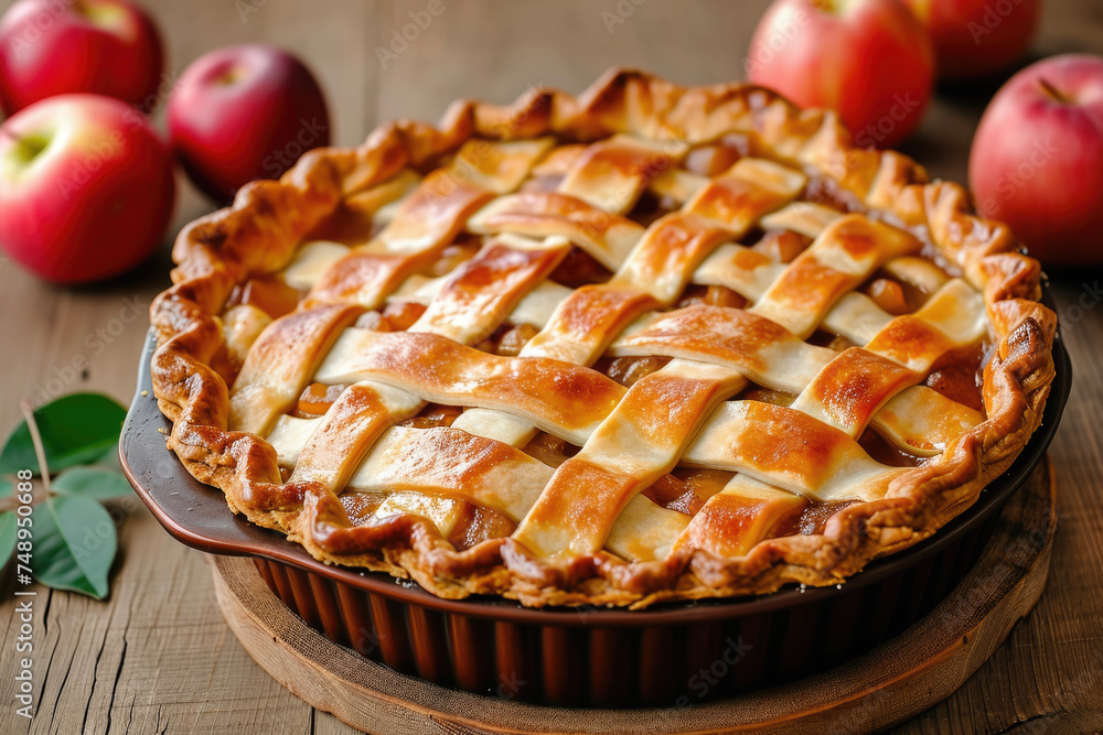 A pie with a crust and a filling A pie with a crust and a filling