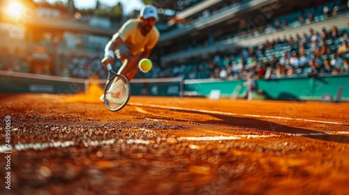 A high-energy photo capturing the intensity of a tennis match