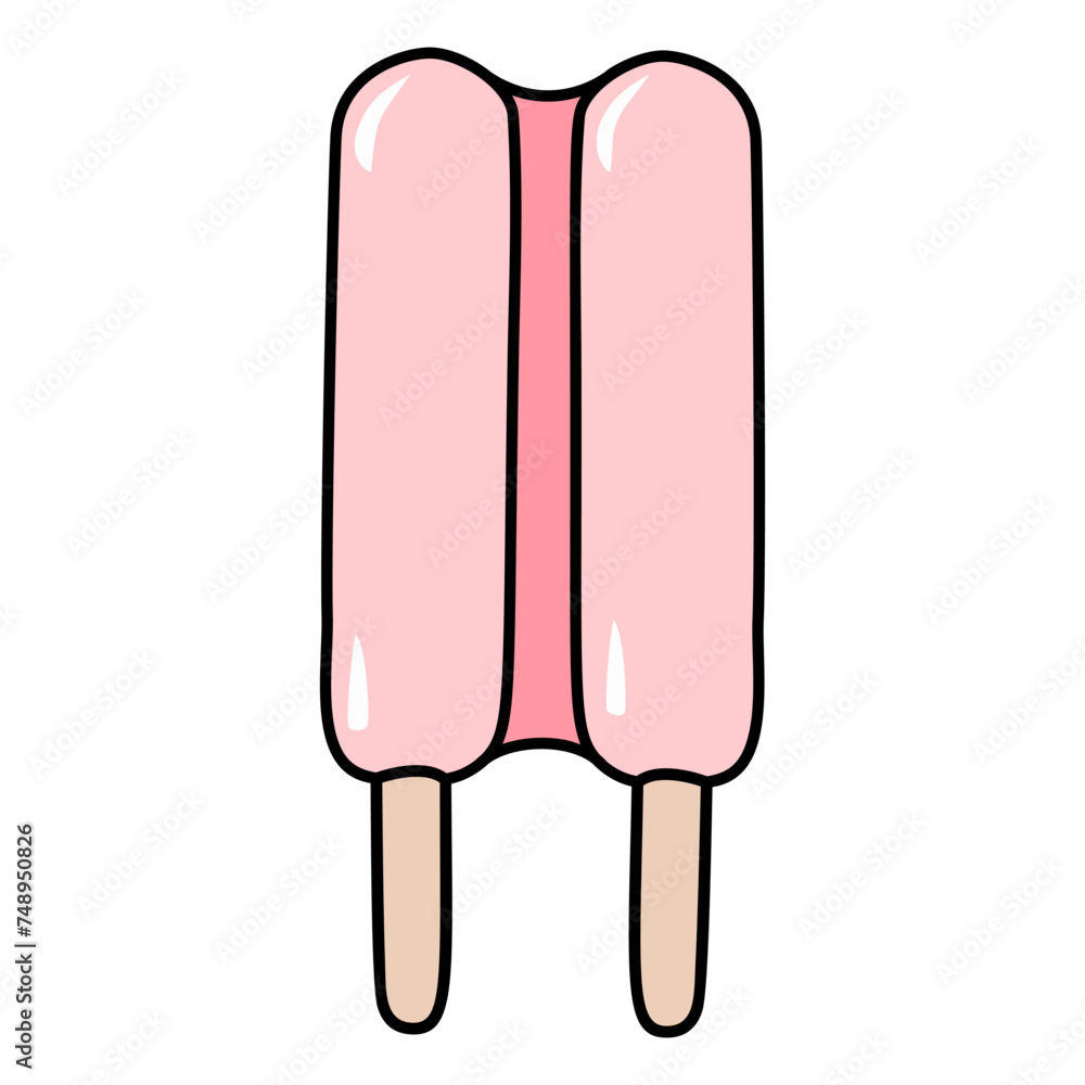 Tasty ice cream Summer popsicle vector illustration