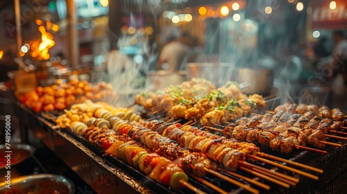A lively shot capturing a person enjoying a delicious street food meal