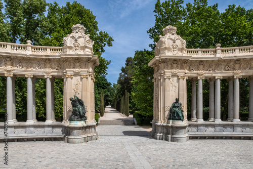 Monument to Alfonso XII in El Retiro Parque Park Madrid