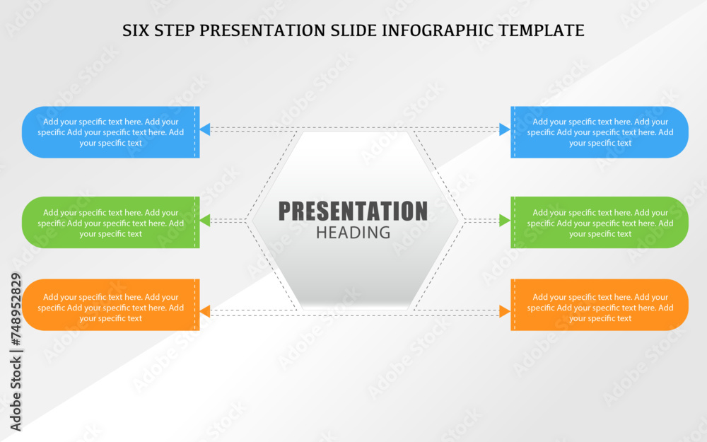 Six step PPT presentation slide template design, hexagon shape presentation slide design Six step PPT presentation slide template design, hexagon shape presentation slide design