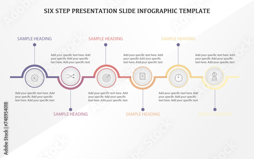 Wallpaper Mural Presentation slide template design with six options, circle shape presentation slide design, PPT slide for business Torontodigital.ca