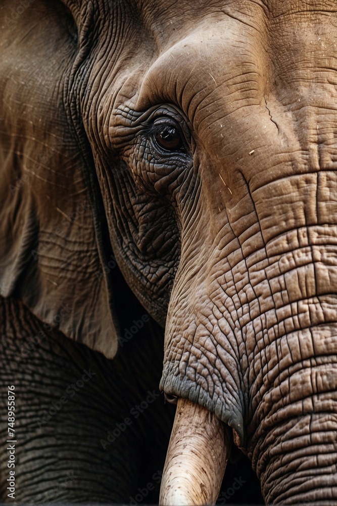 Detailed portrait of an elephant Detailed portrait of an elephant