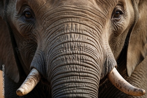 Detailed portrait of an elephant