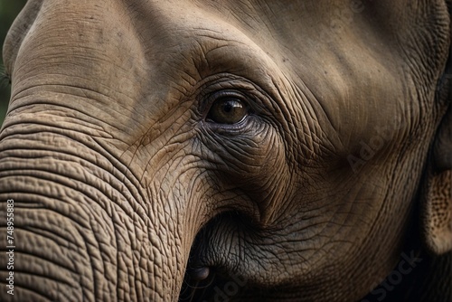 Detailed portrait of an elephant