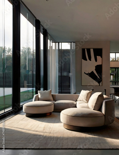 modern living room with fireplace