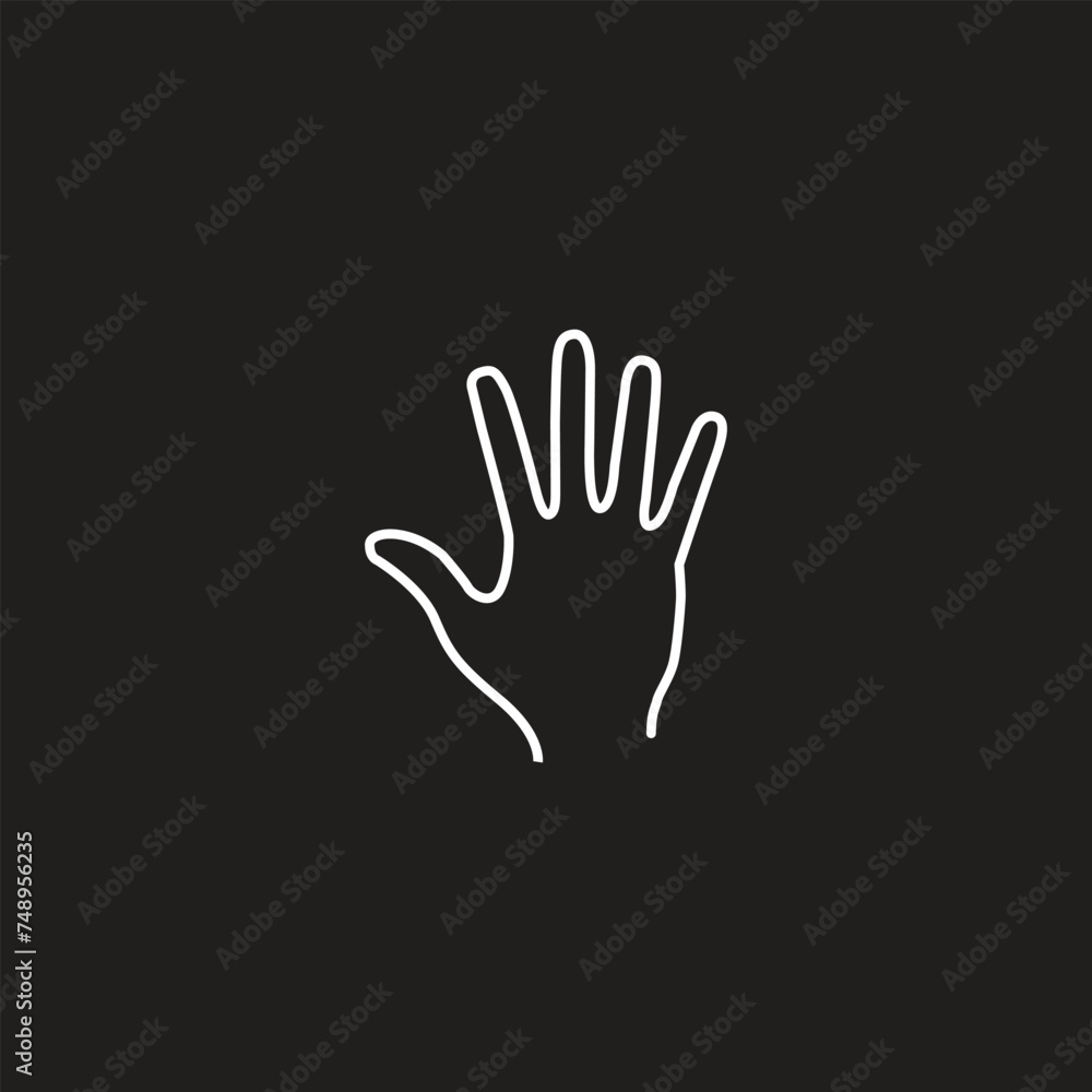 Human palm hand vector silhouette Human palm hand vector silhouette