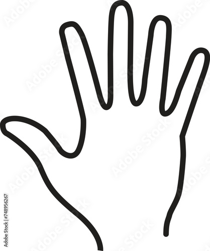 Human palm hand vector silhouette