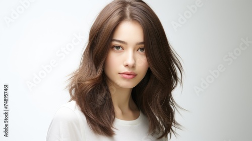 Young woman with stylish haircut and makeup - An elegant portrait of a woman with a trendy haircut and professional makeup highlighting her attractive features