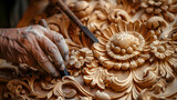 Woodcarver Sculpture Creation: Precision Handwork