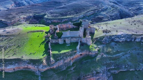 Castle and Canyon in the surroundings of the town of Caracena. Municipality of Caracena. Province of Soria. Castile and Leon. Spain. Europe photo