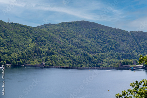 Fototapeta Naklejka Na Ścianę i Meble -  View of the dam wall from Lake Eder