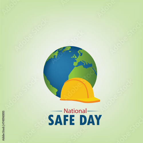 National SAFE Day vector graphics great for National SAFE Day word celebration. flat design. story design. flat illustration. simple and elegant design