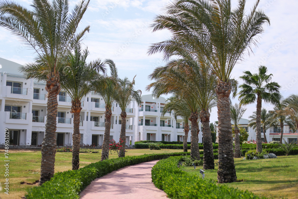 streets of a hotel at a seaside resort