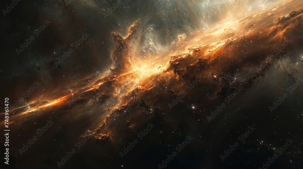 Ethereal Cosmic Nebula - obrazy, fototapety, plakaty 