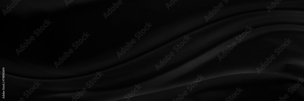 Black gray satin dark fabric texture luxurious shiny that is abstract silk cloth panorama background with patterns soft waves blur beautiful. Black gray satin dark fabric texture luxurious shiny that is abstract silk cloth panorama background with patterns soft waves blur beautiful.
