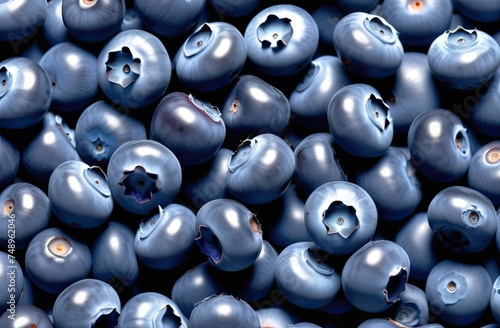 Blueberry repeated pattern. Summer fruits and berries colors background.