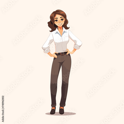 Businesswoman girl, secretary character vector