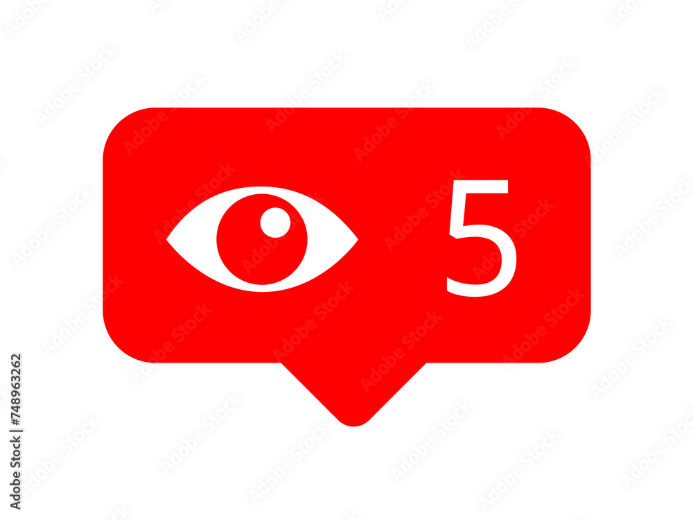 Social media notification on stalking. Eye as metaphor of stalker and viewer who secretly view, watch and follow. Vector illustration isolated on white Social media notification on stalking. Eye as metaphor of stalker and viewer who secretly view, watch and follow. Vector illustration isolated on white
