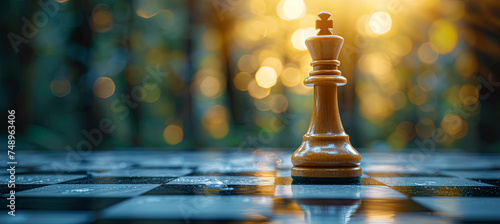 Chess, classic and intellectual strategic board game, bokeh background