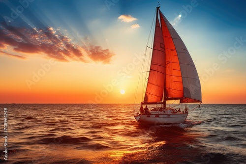 sailing yachts sailing boat in ocean
